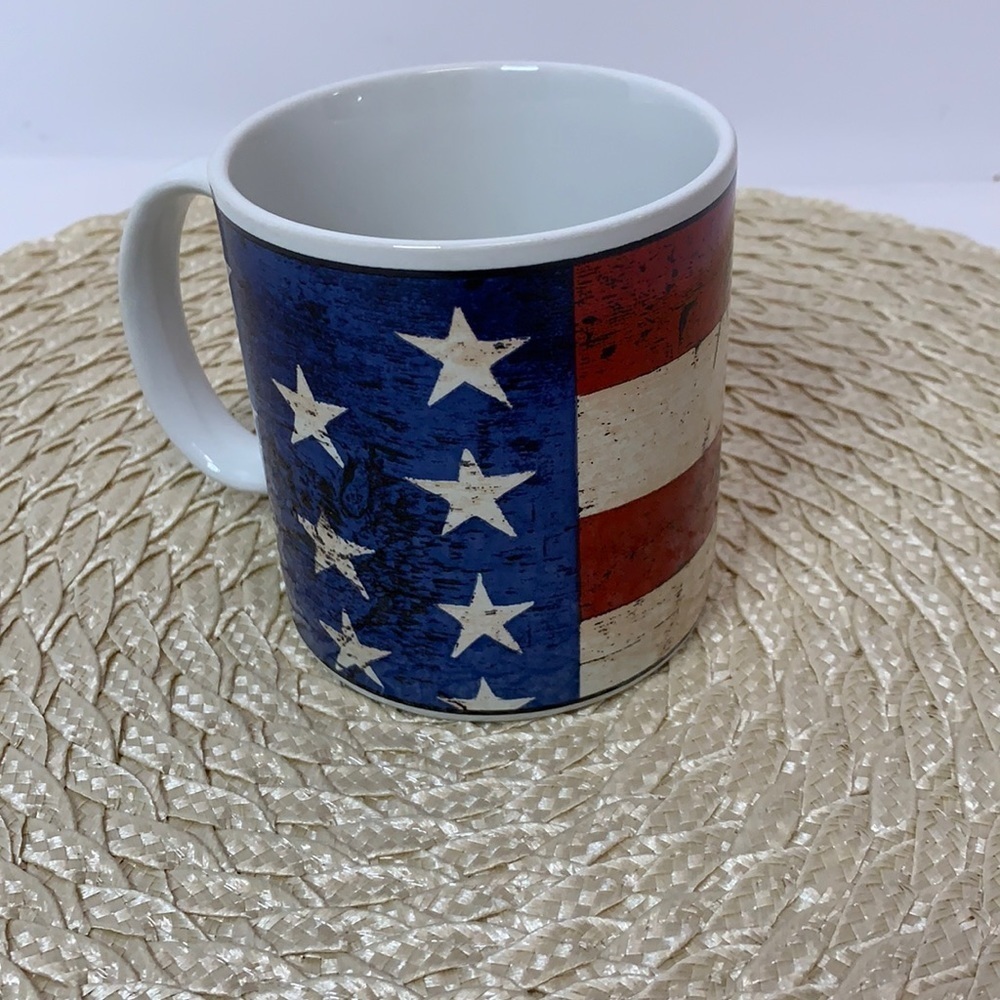 Sakura Colonial flag USA red white blue stars mug